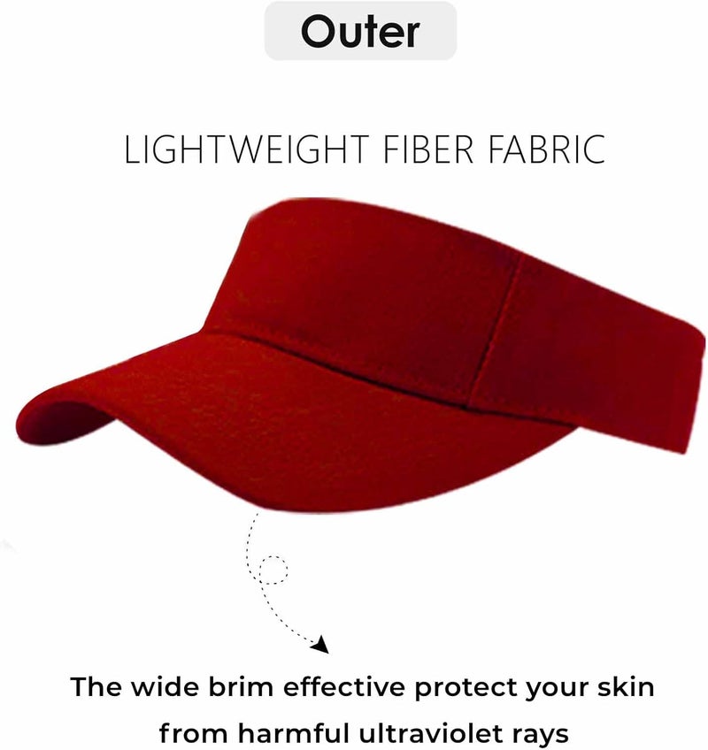 AZJ Store Sun Visor Hats for Women Men Adjustable UV Protection Outdoor Sports Golf Running Sun Caps - Image 2